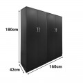 Ντουλάπα Τετράφυλλη Athos Ι Pakoworld Wenge 160X42X180Εκ