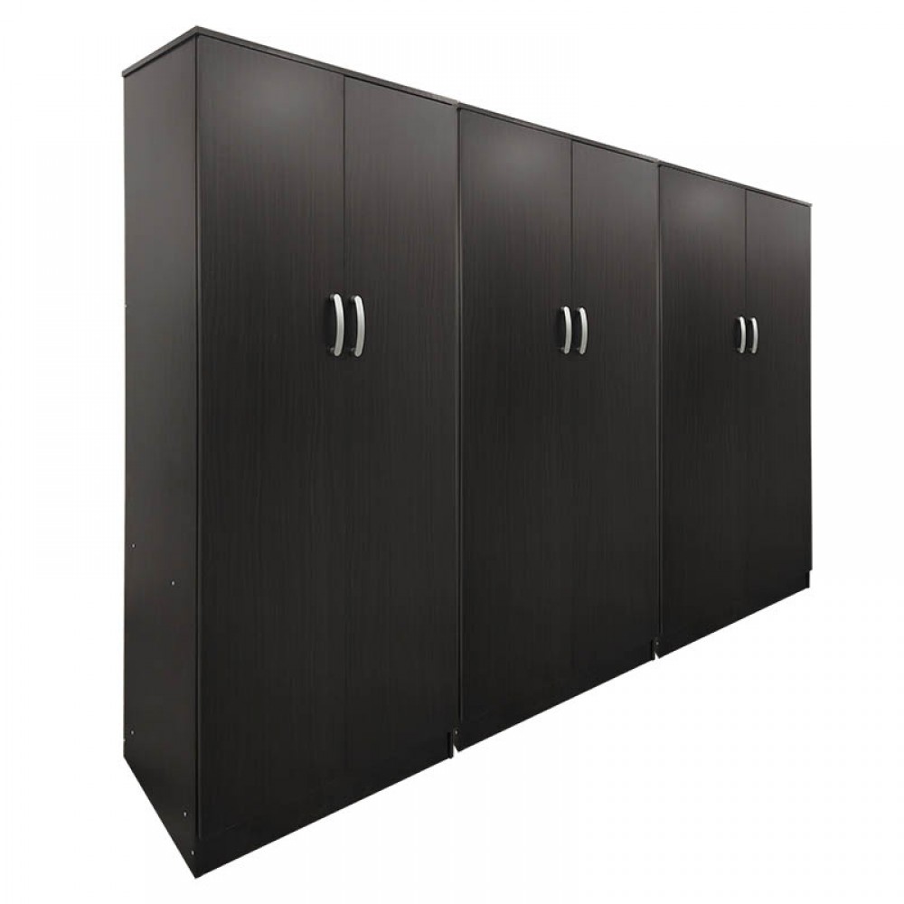 Ντουλάπα Εξάφυλλη Athos Pakoworld Wenge 240X42X180Εκ
