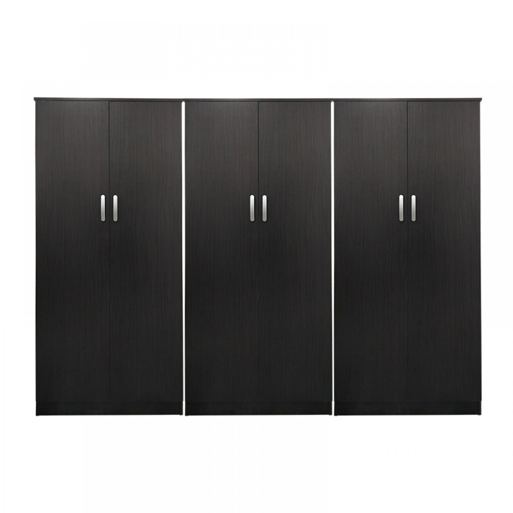 Ντουλάπα Εξάφυλλη Athos Pakoworld Wenge 240X42X180Εκ