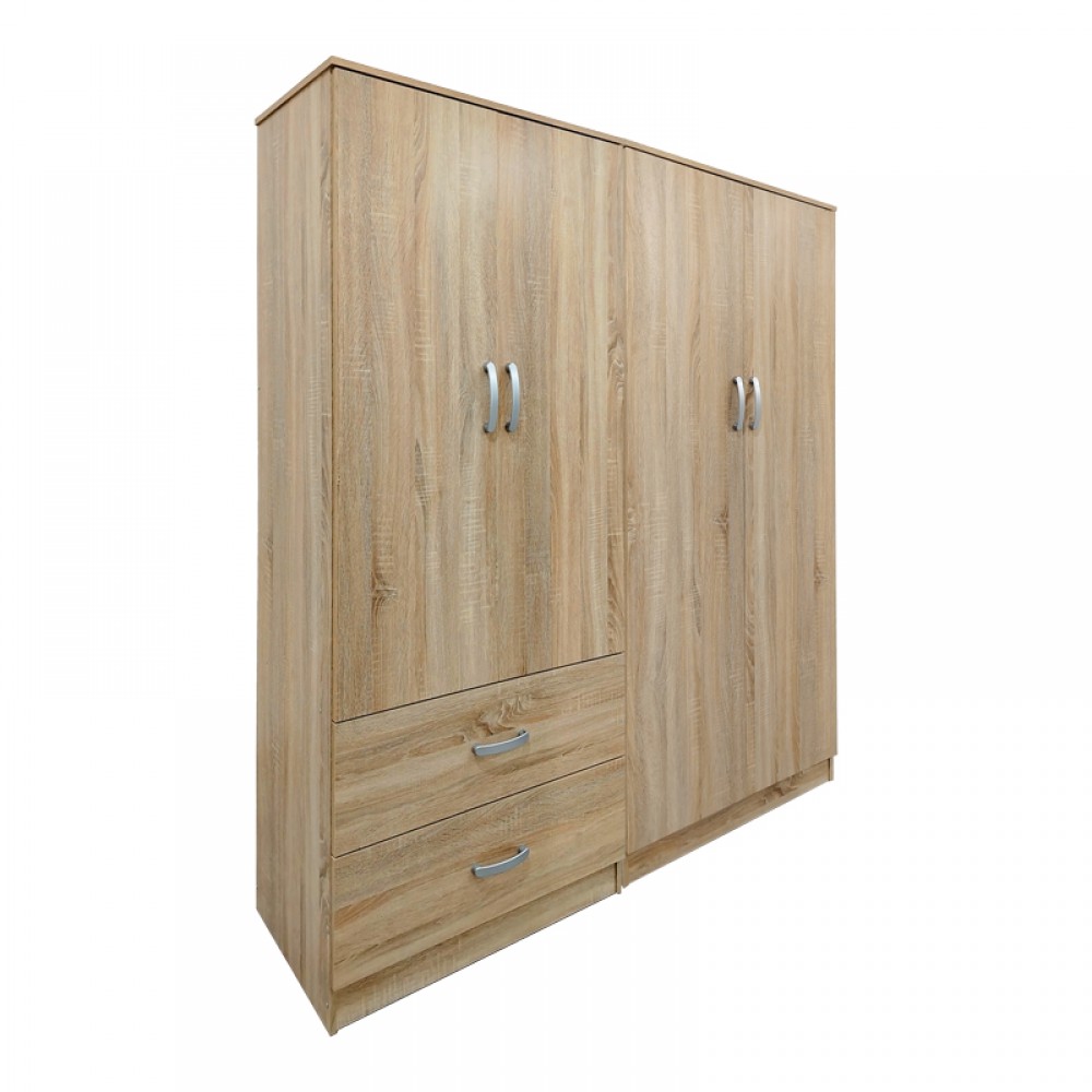 Ντουλάπα Τετράφυλλη Athos Pakoworld Sonoma 160X42X180Εκ