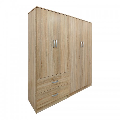 Ντουλάπα Τετράφυλλη Athos Pakoworld Sonoma 160X42X180Εκ