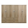 Ντουλάπα Εξάφυλλη Athos Pakoworld Sonoma 240X42X180Εκ