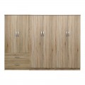 Ντουλάπα Εξάφυλλη Athos I Pakoworld Sonoma 240X42X180Εκ