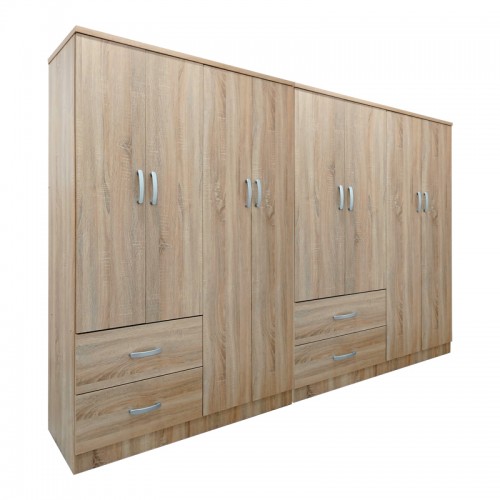 Ντουλάπα Οχτάφυλλη Athos Pakoworld Sonoma 241X42X181Εκ