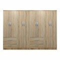 Ντουλάπα Οχτάφυλλη Athos Pakoworld Sonoma 241X42X181Εκ