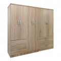 Ντουλάπα Εξάφυλλη Athos Pakoworld Sonoma 200.5X42X180Εκ