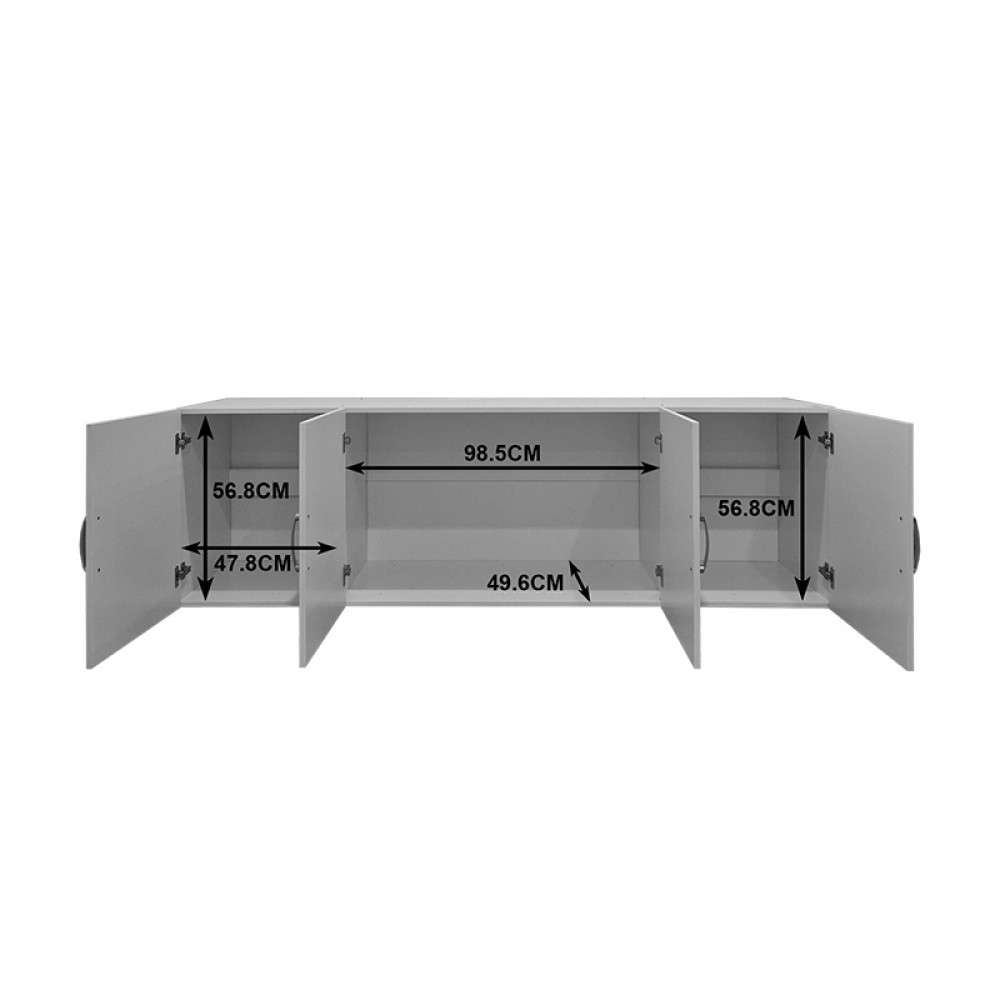 Ντουλάπα Τετράφυλλη Και Πατάρι Alvia Pakoworld Sonoma 200X51X240Εκ