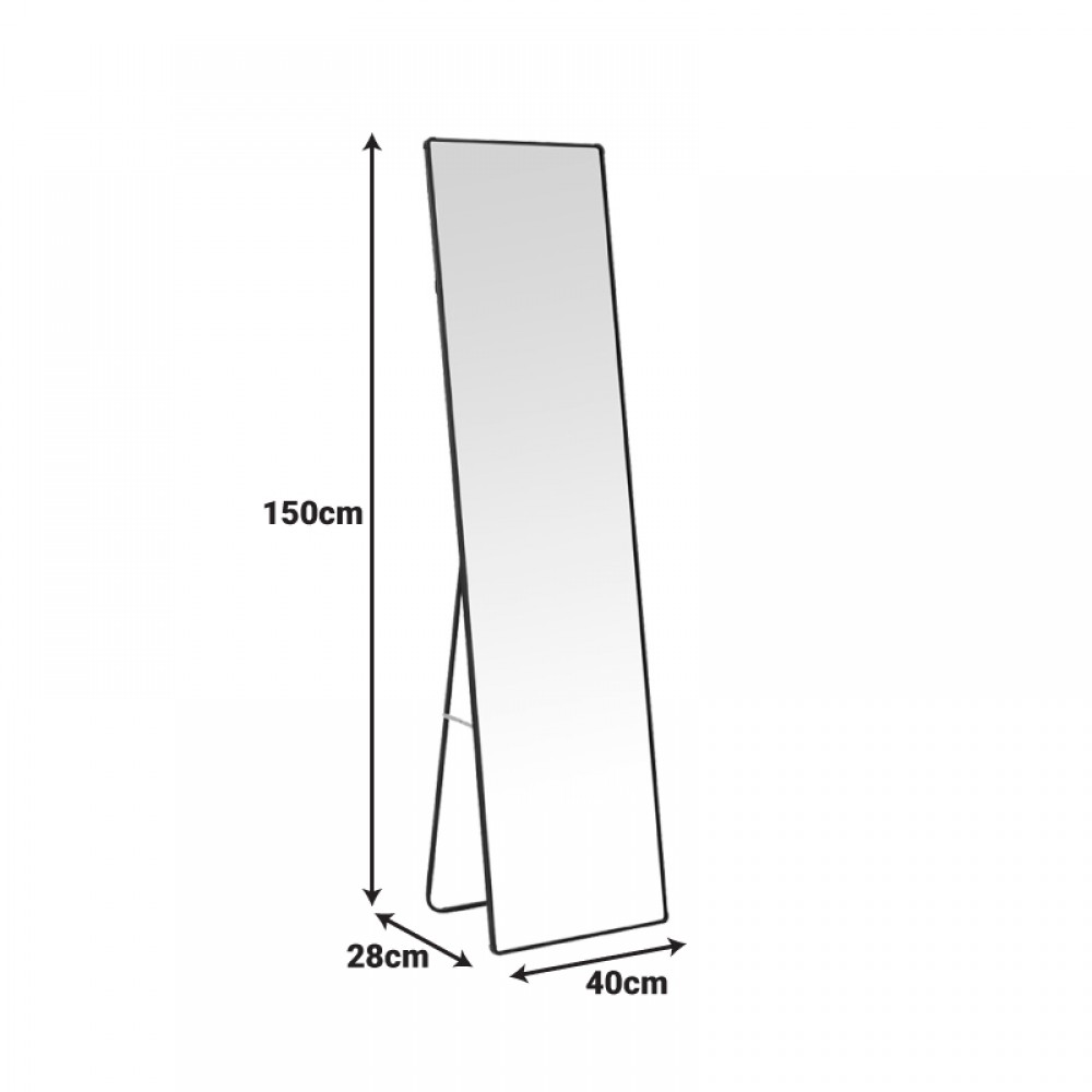 Καθρέπτης Moira Pakoworld Αλουμίνιο Σε Λευκή Απόχρωση 40X28X150Εκ