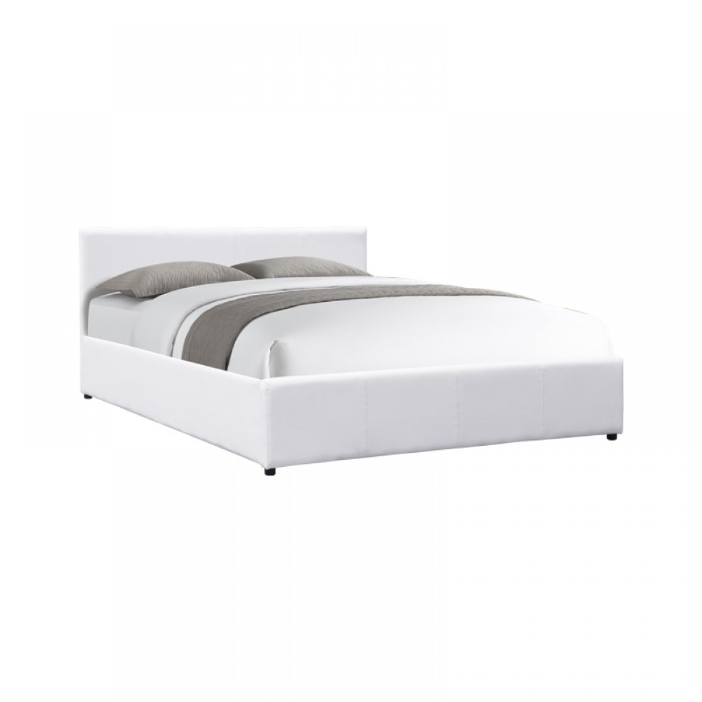 Κρεβάτι Dellia Pakoworld Με Αποθηκευτικό Χώρο Pu Λευκό 120X200Εκ