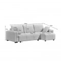 Γωνιακός Καναπές-Κρεβάτι Belda Pakoworld Αναστρέψιμος Με Αποθηκευτικό Χώρο Κρεμ Ύφασμα 246X138X82Εκ
