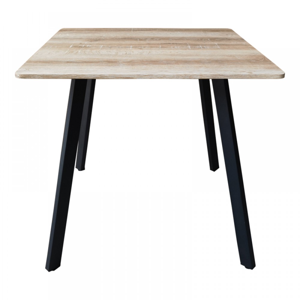 Τραπέζι Squaro Pakoworld Sonoma Mdf Με Μαύρα Μεταλλικά Πόδια 80X80X75Εκ