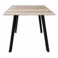 Τραπέζι Squaro Pakoworld Sonoma Mdf Με Μαύρα Μεταλλικά Πόδια 80X80X75Εκ