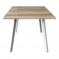Τραπέζι Squaro Pakoworld Sonoma Mdf Με Λευκά Μεταλλικά Πόδια 80X80X75Εκ