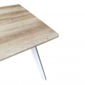 Τραπέζι Squaro Pakoworld Sonoma Mdf Με Λευκά Μεταλλικά Πόδια 80X80X75Εκ