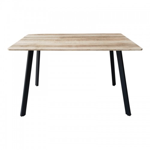 Τραπέζι Squaro Pakoworld Sonoma Mdf Με Μαύρα Μεταλλικά Πόδια 120X70X75Εκ