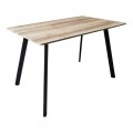 Τραπέζι Squaro Pakoworld Sonoma Mdf Με Μαύρα Μεταλλικά Πόδια 120X70X75Εκ