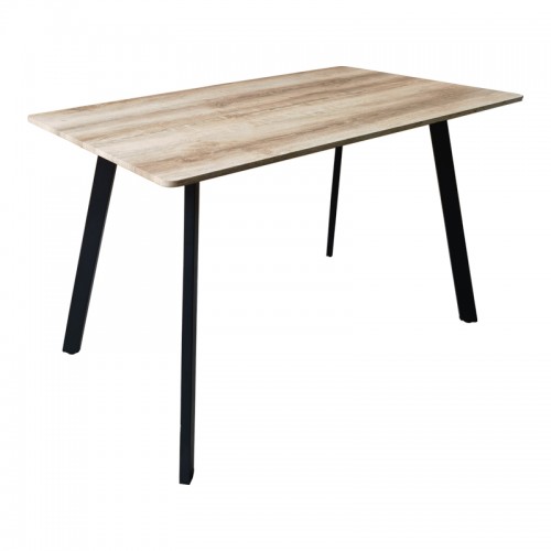 Τραπέζι Squaro Pakoworld Sonoma Mdf Με Μαύρα Μεταλλικά Πόδια 120X70X75Εκ
