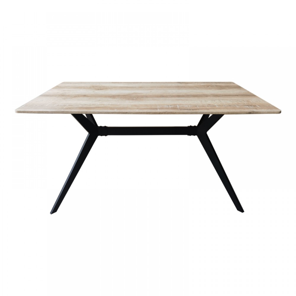 Τραπέζι Ezali Pakoworld Sonoma Mdf Με Μαύρα Μεταλλικά Πόδια 140X80X75Εκ