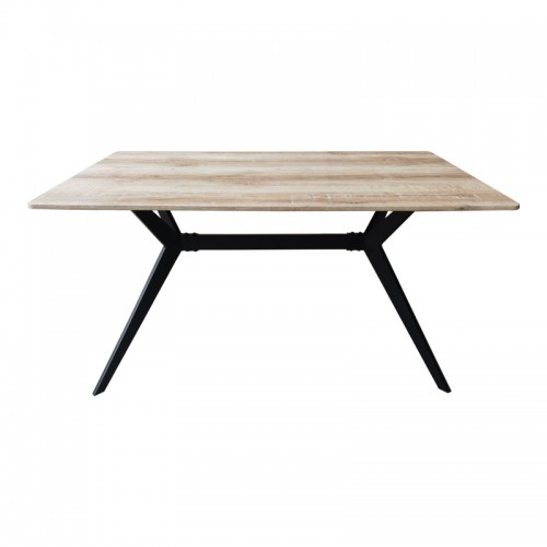 Τραπέζι Ezali Pakoworld Sonoma Mdf Με Μαύρα Μεταλλικά Πόδια 140X80X75Εκ