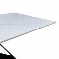 Τραπέζι Mapele Pakoworld Sintered Stone Λευκή Όψη Μαρμάρου Με Μαύρα Μεταλλικά Πόδια 180X90X75Εκ