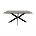 Τραπέζι Bethan Pakoworld Sonoma Με Γκρι Mdf Και Μαύρο Μέταλλο 160X80X75Εκ
