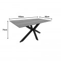 Τραπέζι Bethan Pakoworld Sonoma Με Γκρι Mdf Και Μαύρο Μέταλλο 180X90X75Εκ