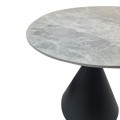 Τραπέζι Flenada Pakoworld Sintered Stone Σε Γκρι Όψη Μαρμάρου Με Μαύρη Μεταλλική Βάση Φ80X76Εκ