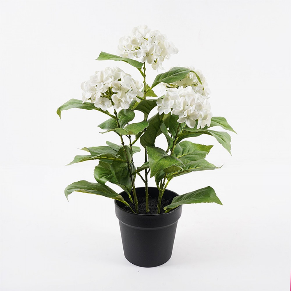 Διακοσμητικό Φυτό Σε Γλάστρα Hydrangea Inart Λευκό Φ35X50Εκ