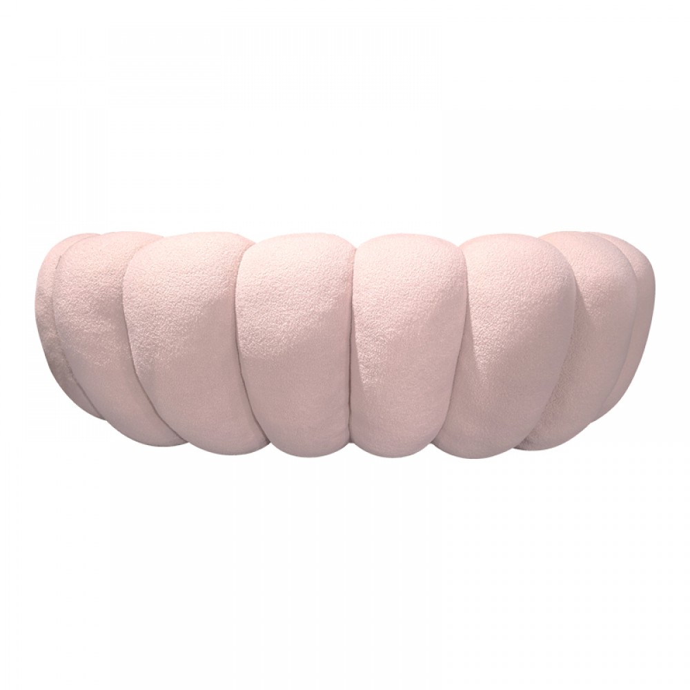 Καναπές Embrace Pakoworld Μπουκλέ Ύφασμα Σε Ροζ Απόχρωση 180X105X65Εκ