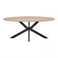 Τραπέζι Makrey Pakoworld Sonoma Mdf- Μαύρα Μεταλλικά Πόδια 180X90X75Εκ