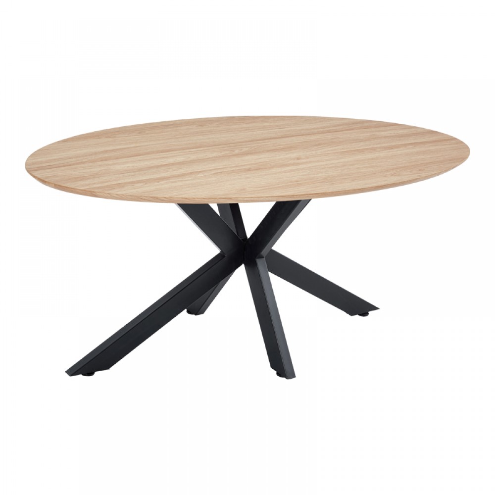 Τραπέζι Makrey Pakoworld Sonoma Mdf- Μαύρα Μεταλλικά Πόδια 180X90X75Εκ
