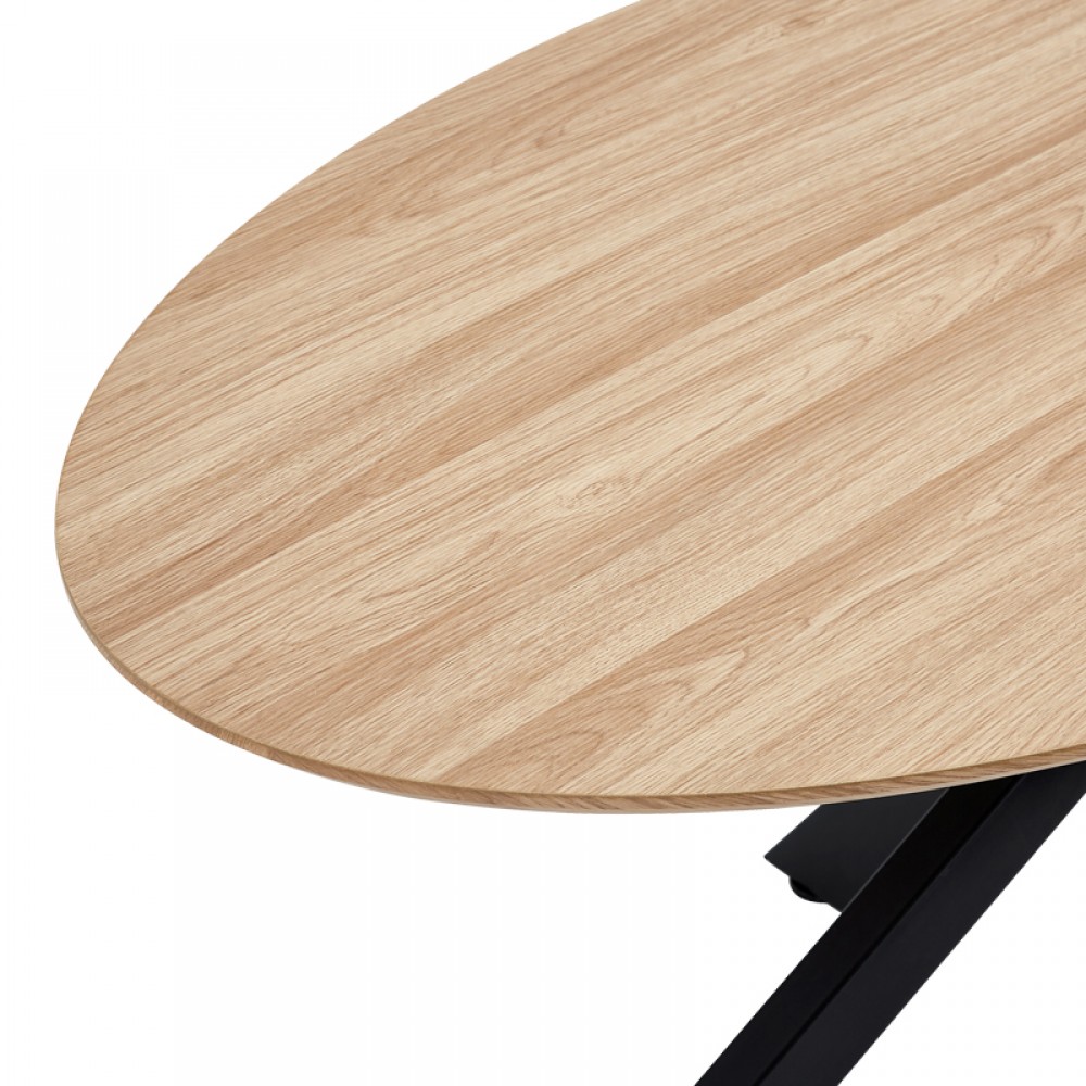 Τραπέζι Makrey Pakoworld Sonoma Mdf- Μαύρα Μεταλλικά Πόδια 180X90X75Εκ