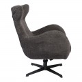Πολυθρόνα Zefrina Pakoworld Περιστρεφόμενη Ανθρακί Ύφασμα Με Βάση Σε Μαύρη Απόχρωση 77X82X100-107Εκ