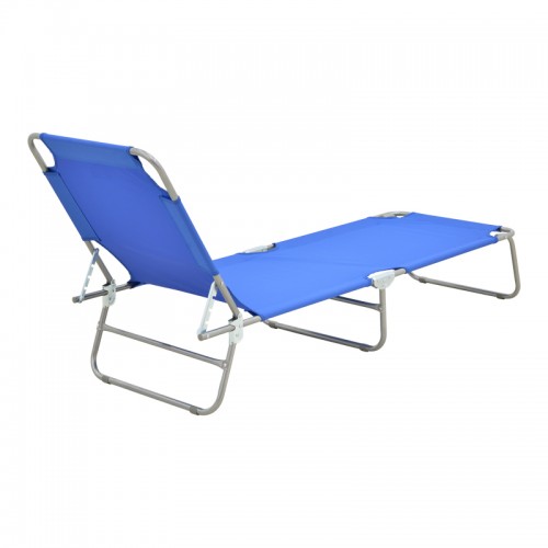 Ξαπλώστρα Παραλίας Pasein Pakoworld Μέταλλο-Textilene Σε Μπλε Απόχρωση 55X185X24Εκ