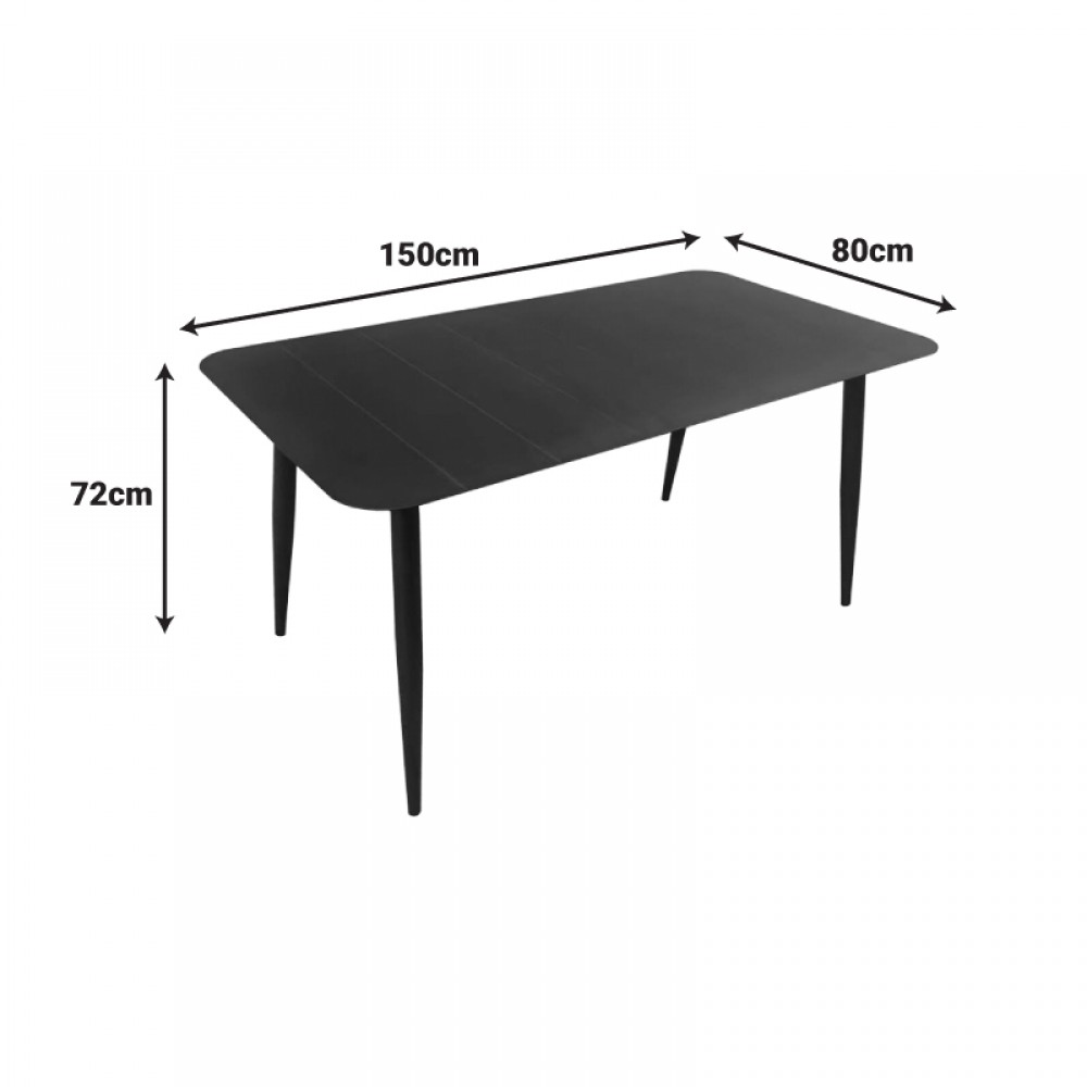 Τραπέζι Vista Pakoworld Αλουμίνιο Σε Ανθρακί Απόχρωση 150X80X72Εκ