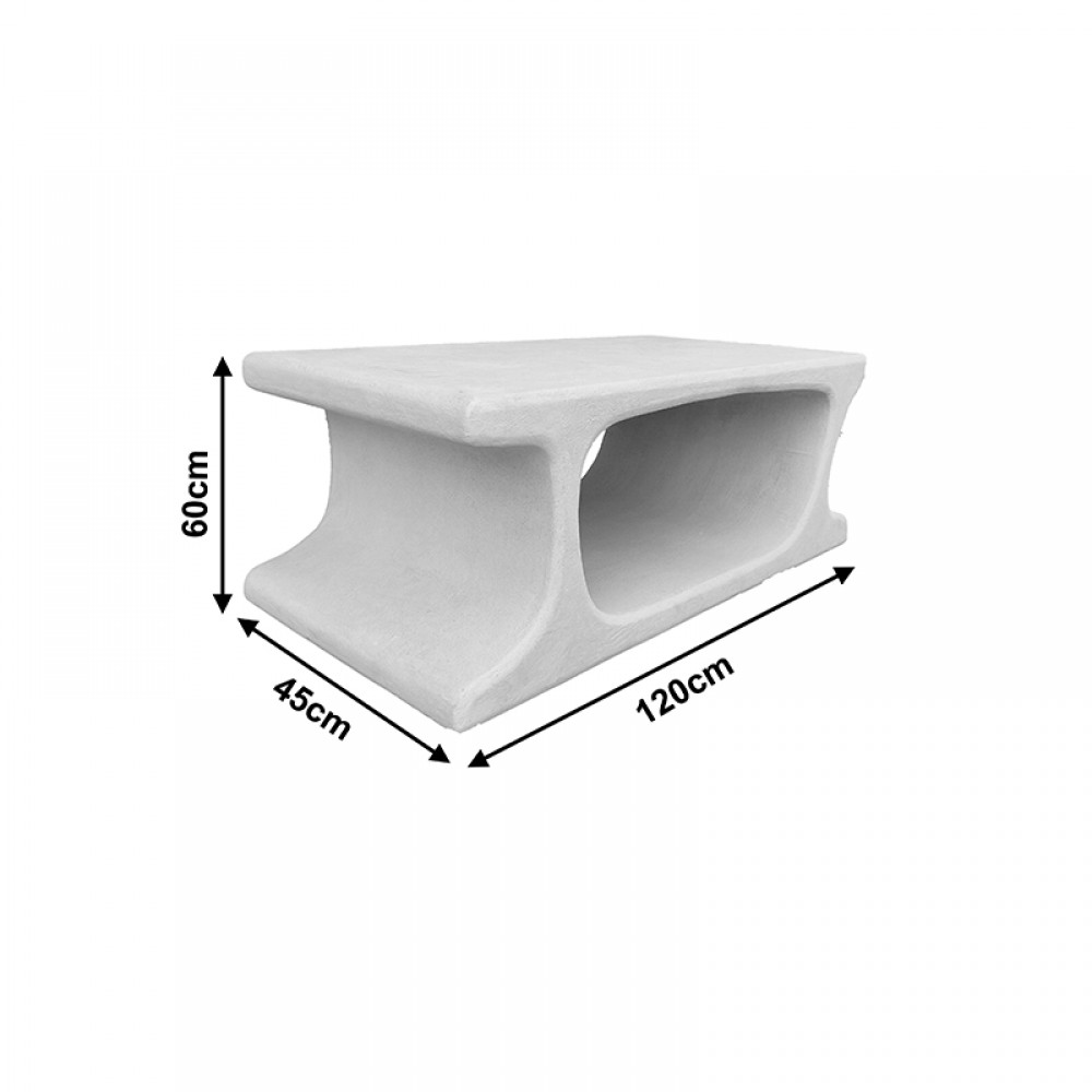 Τραπέζι Σαλονιού Nafel Pakoworld Mdf Λευκό 120X60X45Εκ