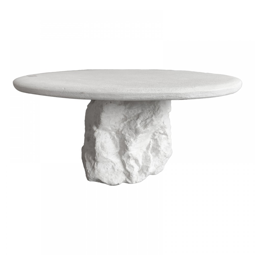 Τραπέζι Σαλονιού Zinol Pakoworld Mdf-Polyresin Λευκό Φ80X36Εκ