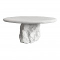 Τραπέζι Σαλονιού Zinol Pakoworld Mdf-Polyresin Λευκό Φ80X36Εκ