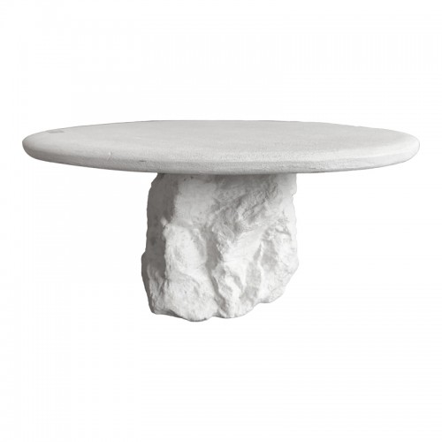 Τραπέζι Σαλονιού Zinol Pakoworld Mdf-Polyresin Λευκό Φ80X36Εκ