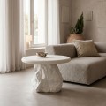Τραπέζι Σαλονιού Zinol Pakoworld Mdf-Polyresin Λευκό Φ60X41Εκ
