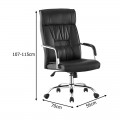 Καρέκλα Γραφείου Διευθυντή Biani Pakoworld Pu Μαύρο 56X70X107-115Εκ