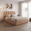 Κρεβάτι Διπλό Sectra Pakoworld Με Αποθηκευτικό Χώρο Terracotta Μπουκλέ Ύφασμα 160X200Εκ