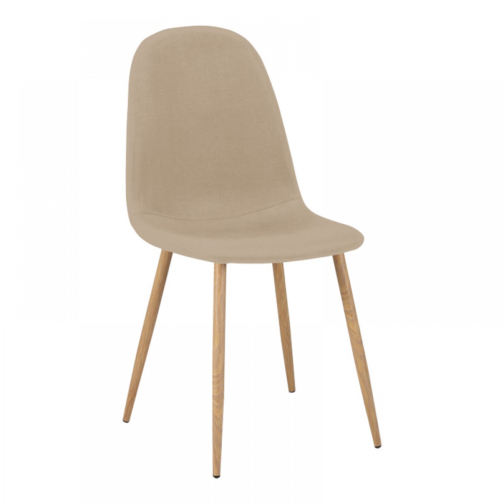 Καρέκλα Bella Pakoworld Μπεζ Ύφασμα Με Μεταλλικό Πόδι Σε Φυσική Απόχρωση 44X55X85Εκ