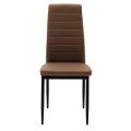 Καρέκλα Parker Pakoworld Cappuccino Pu Με Μεταλλικό Μαύρο Πόδι 41X48X96Εκ