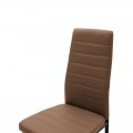 Καρέκλα Parker Pakoworld Cappuccino Pu Με Μεταλλικό Μαύρο Πόδι 41X48X96Εκ