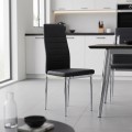 Καρέκλα Parker Pakoworld Μαύρο Pu Με Πόδι Χρωμίου 41X48X96Εκ