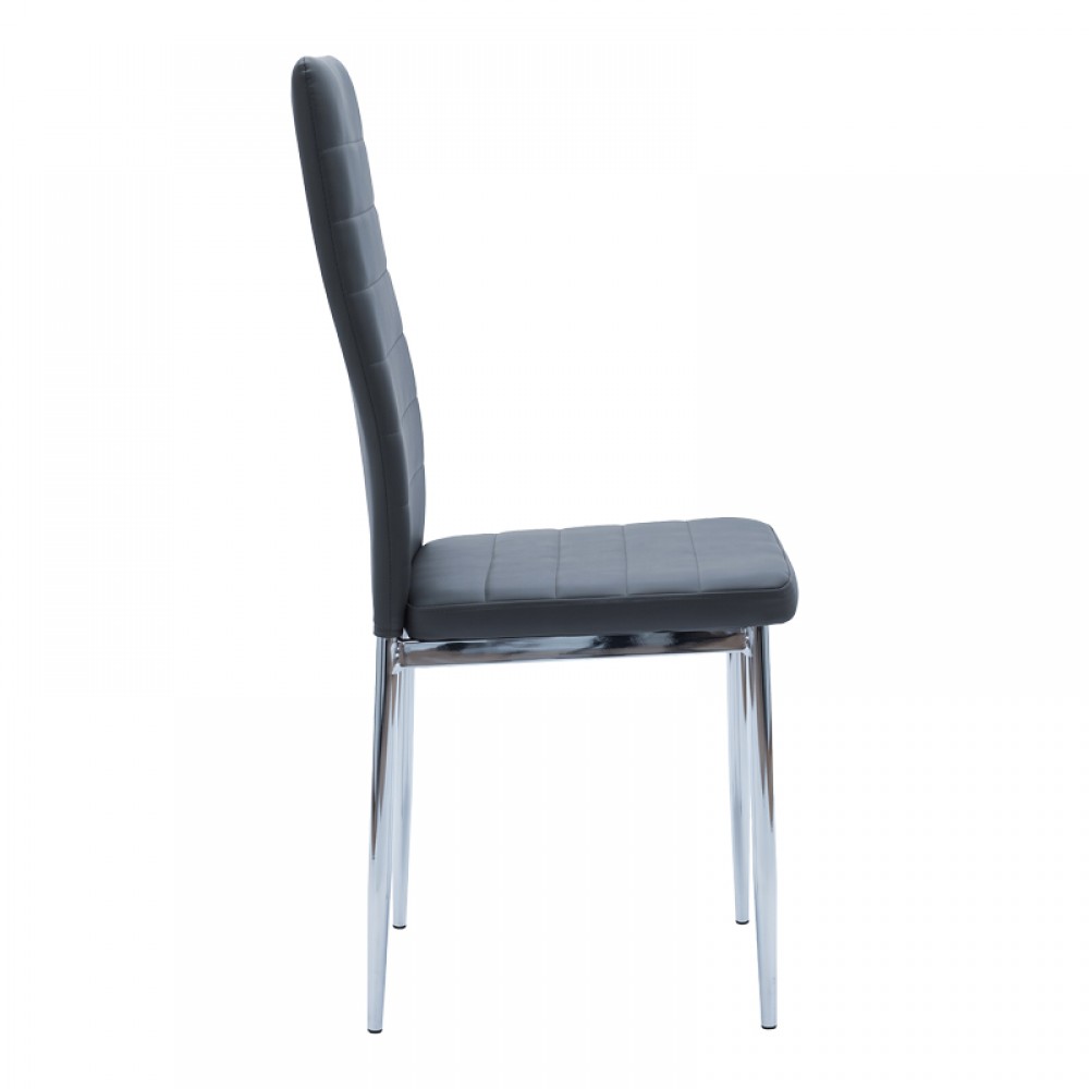 Καρέκλα Parker Pakoworld Μαύρο Pu Με Πόδι Χρωμίου 41X48X96Εκ