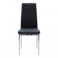 Καρέκλα Parker Pakoworld Μαύρο Pu Με Πόδι Χρωμίου 41X48X96Εκ